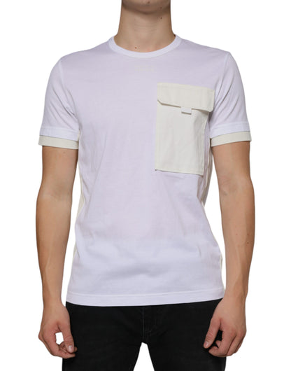 Dolce & Gabbana White Cotton Pocket Short Sleeves T-shirt by Dolce & Gabbana