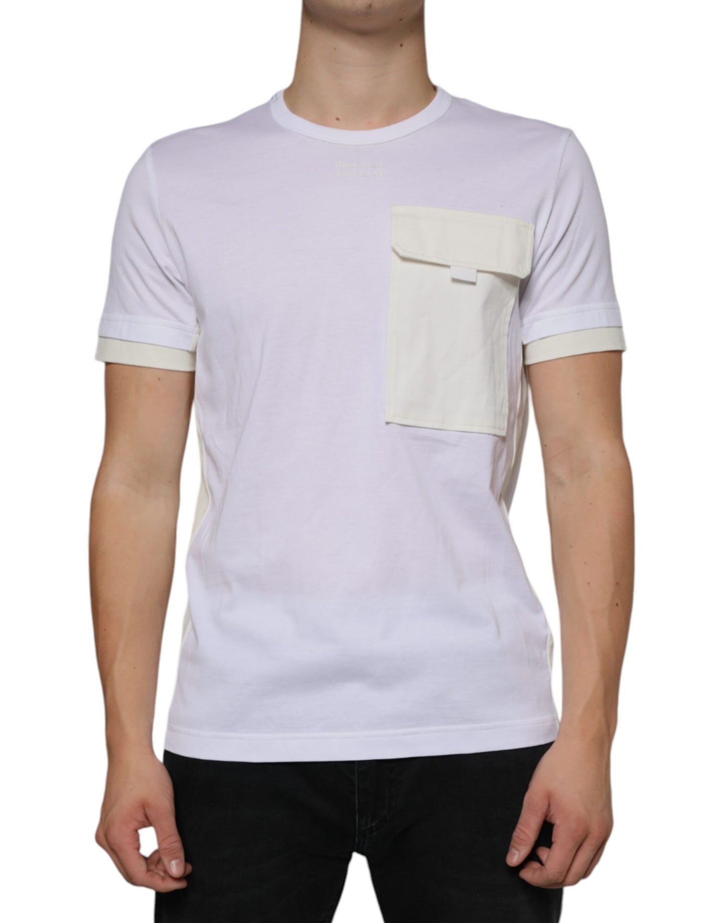 Dolce & Gabbana White Cotton Pocket Short Sleeves T-shirt by Dolce & Gabbana