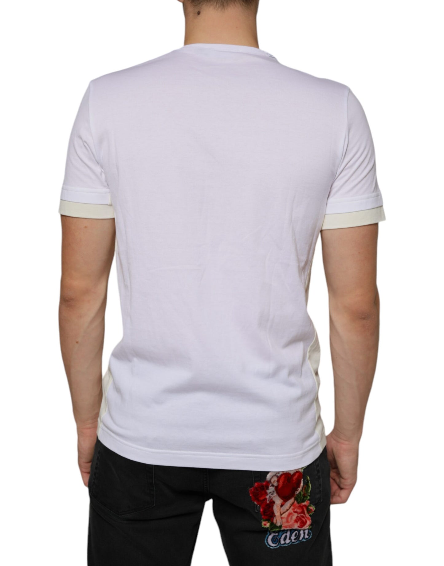Dolce & Gabbana White Cotton Pocket Short Sleeves T-shirt by Dolce & Gabbana