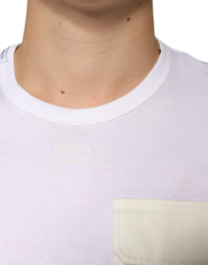 Dolce & Gabbana White Cotton Pocket Short Sleeves T-shirt by Dolce & Gabbana