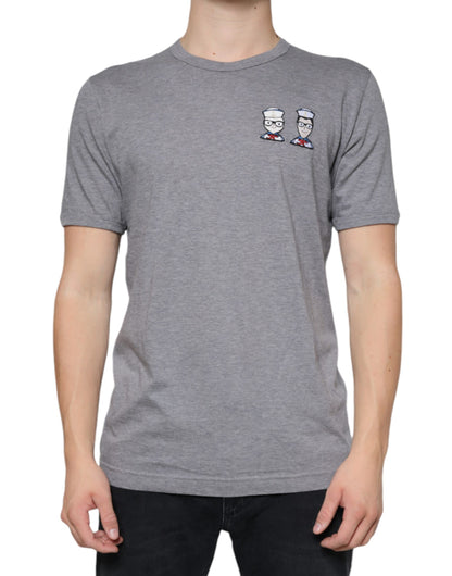Dolce & Gabbana Gray Cotton #DGFamily Short Sleeves T-shirt by Dolce & Gabbana
