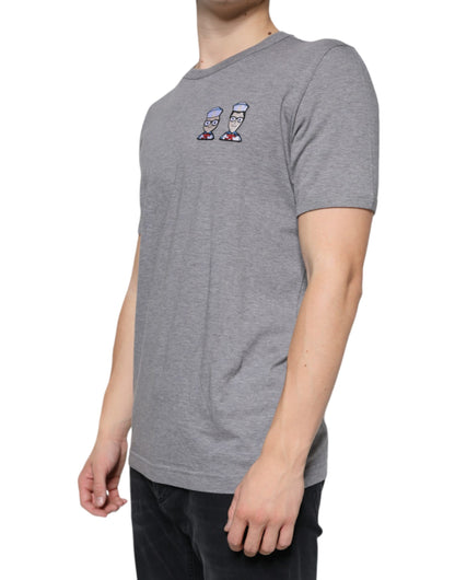 Dolce & Gabbana Gray Cotton #DGFamily Short Sleeves T-shirt by Dolce & Gabbana