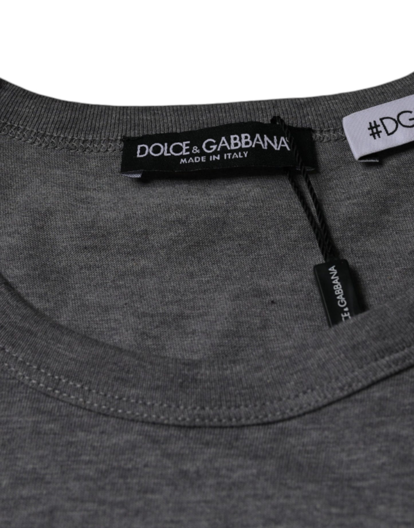 Dolce & Gabbana Gray Cotton #DGFamily Short Sleeves T-shirt by Dolce & Gabbana