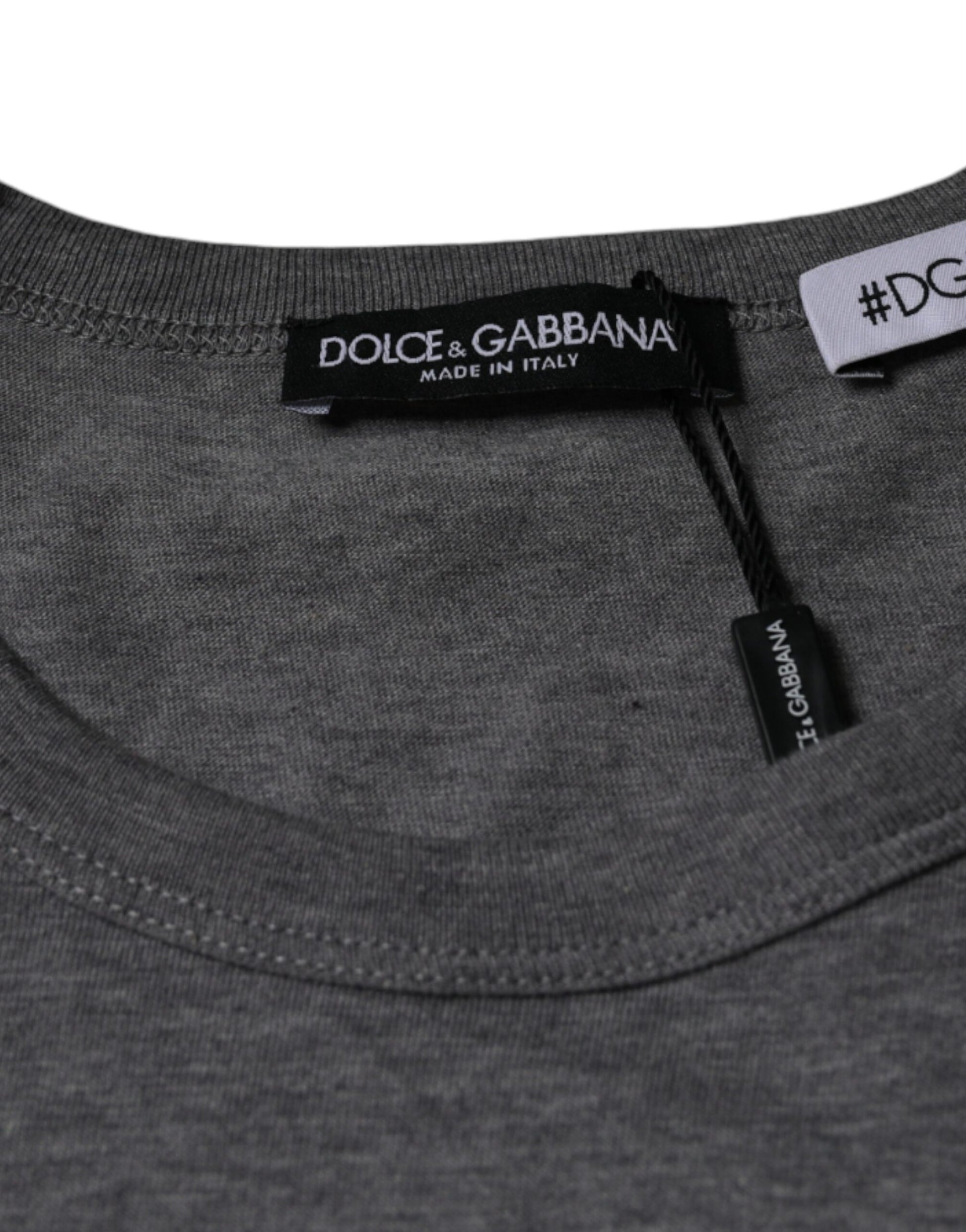 Dolce & Gabbana Gray Cotton #DGFamily Short Sleeves T-shirt by Dolce & Gabbana