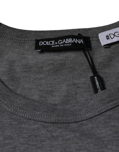 Dolce & Gabbana Gray Cotton #DGFamily Short Sleeves T-shirt by Dolce & Gabbana