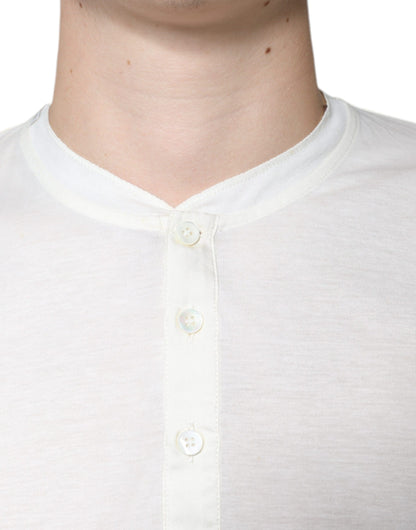 Dolce & Gabbana Off White Cotton Short Sleeves T-shirt by Dolce & Gabbana