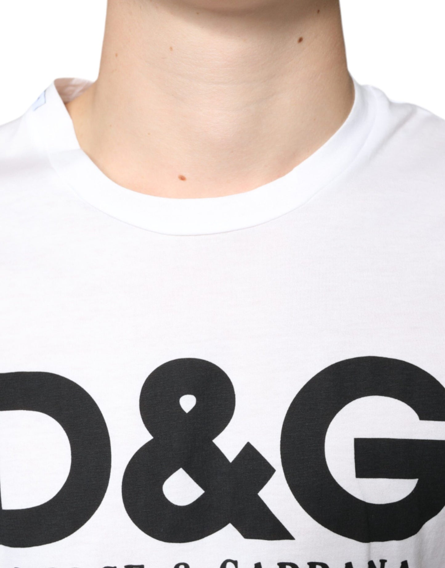 Dolce & Gabbana White Cotton DG Logo Print Casual T-shirt by Dolce & Gabbana