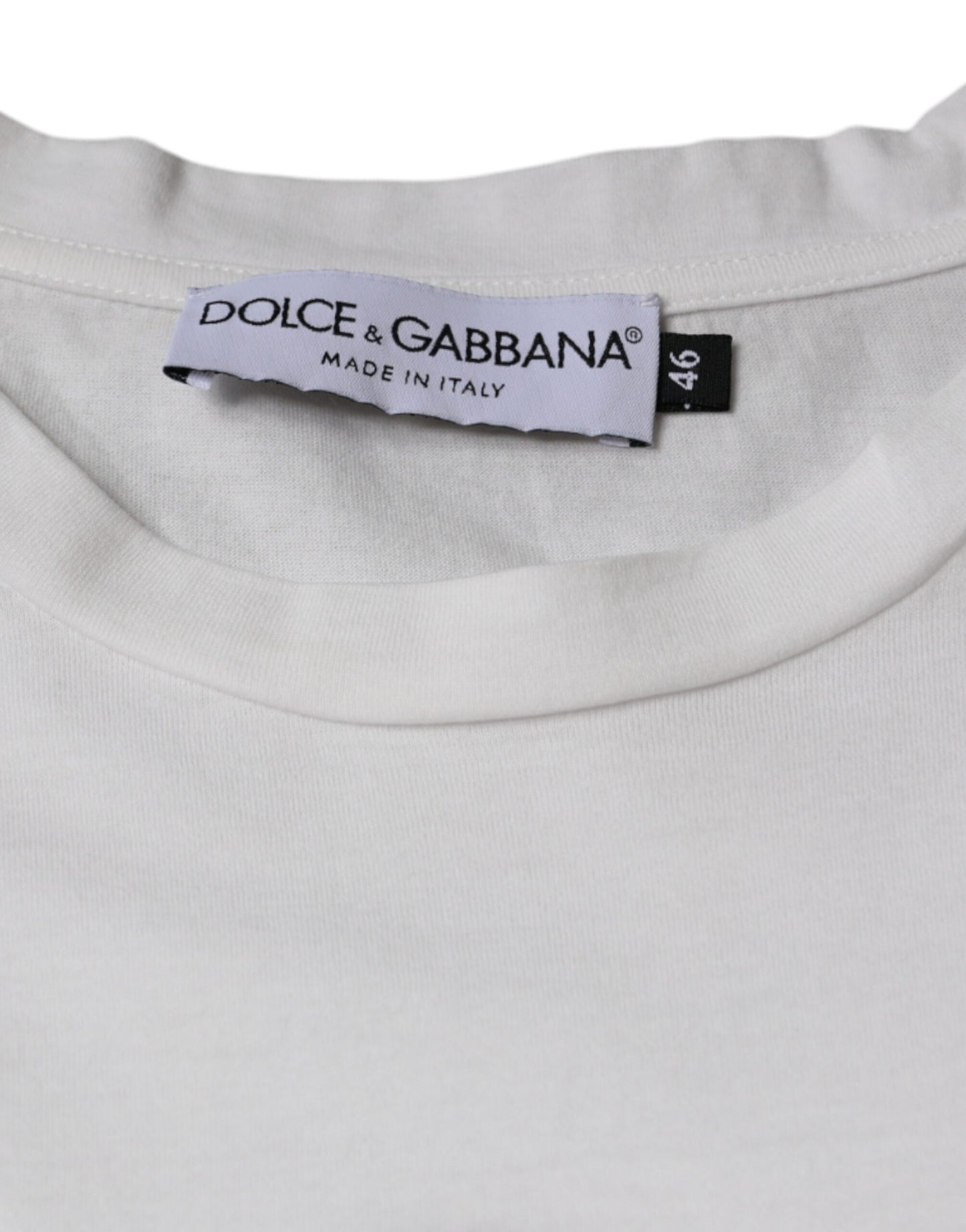 Dolce & Gabbana White Cotton DG Logo Print Casual T-shirt by Dolce & Gabbana