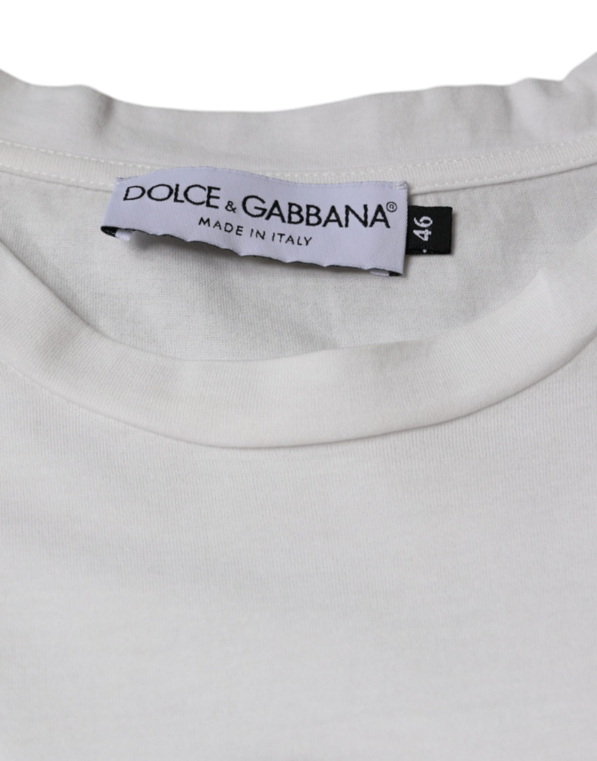 Dolce & Gabbana White Cotton DG Logo Print Casual T-shirt by Dolce & Gabbana
