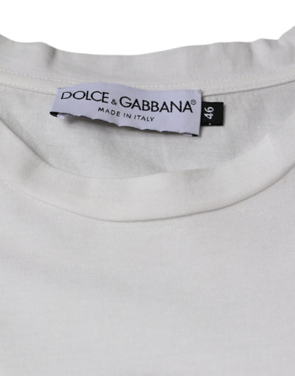 Dolce & Gabbana White Cotton DG Logo Print Casual T-shirt by Dolce & Gabbana