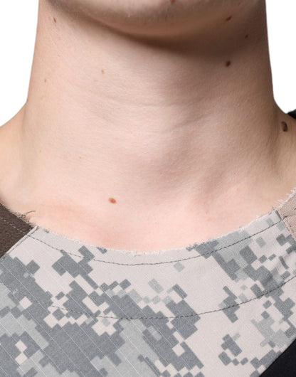 Dolce & Gabbana Multicolor Camouflage Patchwork DG Royal T-shirt by Dolce & Gabbana