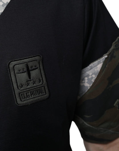 Dolce & Gabbana Multicolor Camouflage Patchwork DG Royal T-shirt by Dolce & Gabbana