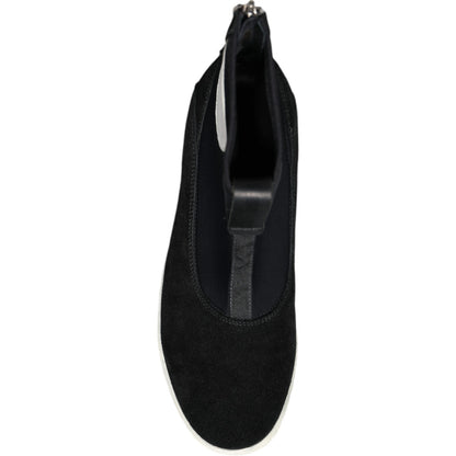 Bottes mi-mollet Takeshi noires et blanches en néoprène Alexander McQueen
