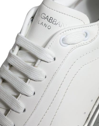 Dolce & Gabbana White Silver Daymaster Low Top Sneakers Shoes by Dolce & Gabbana