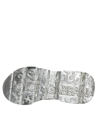 Dolce & Gabbana White Silver Daymaster Low Top Sneakers Shoes by Dolce & Gabbana