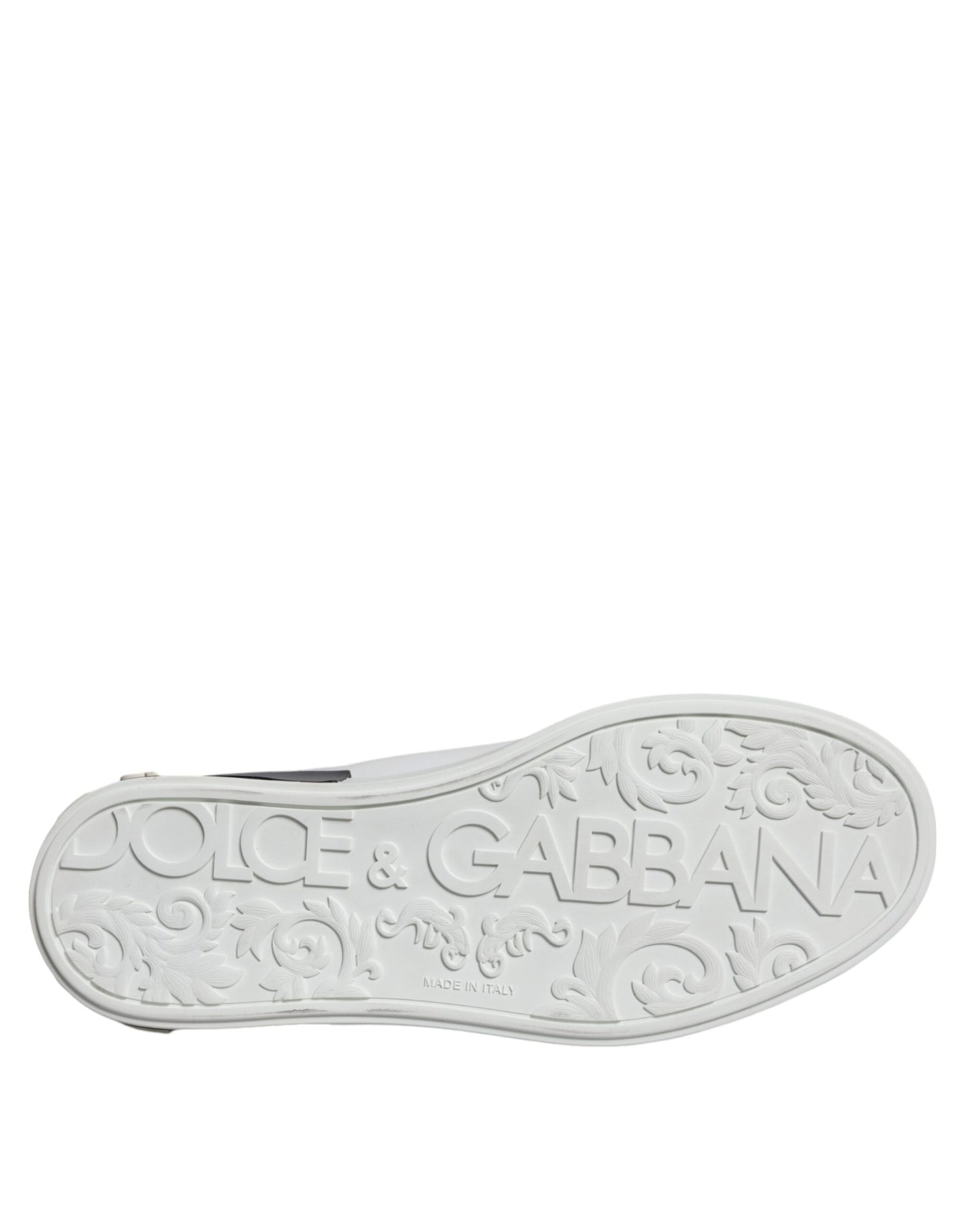 Dolce & Gabbana Black Leather Logo Portofino Sneaker Shoes by Dolce & Gabbana