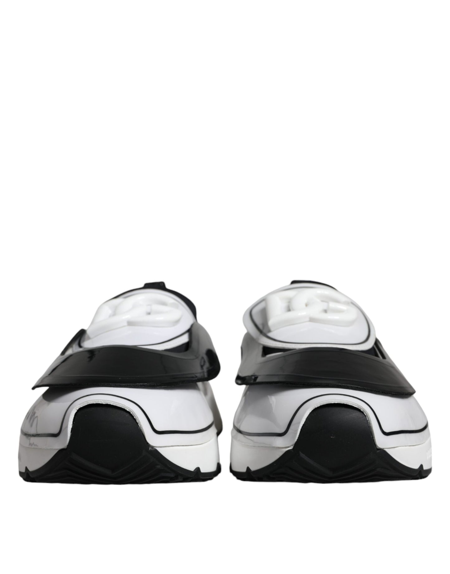 Dolce & Gabbana White Black Logo Plaque Daymaster Sneakers Shoes by Dolce & Gabbana