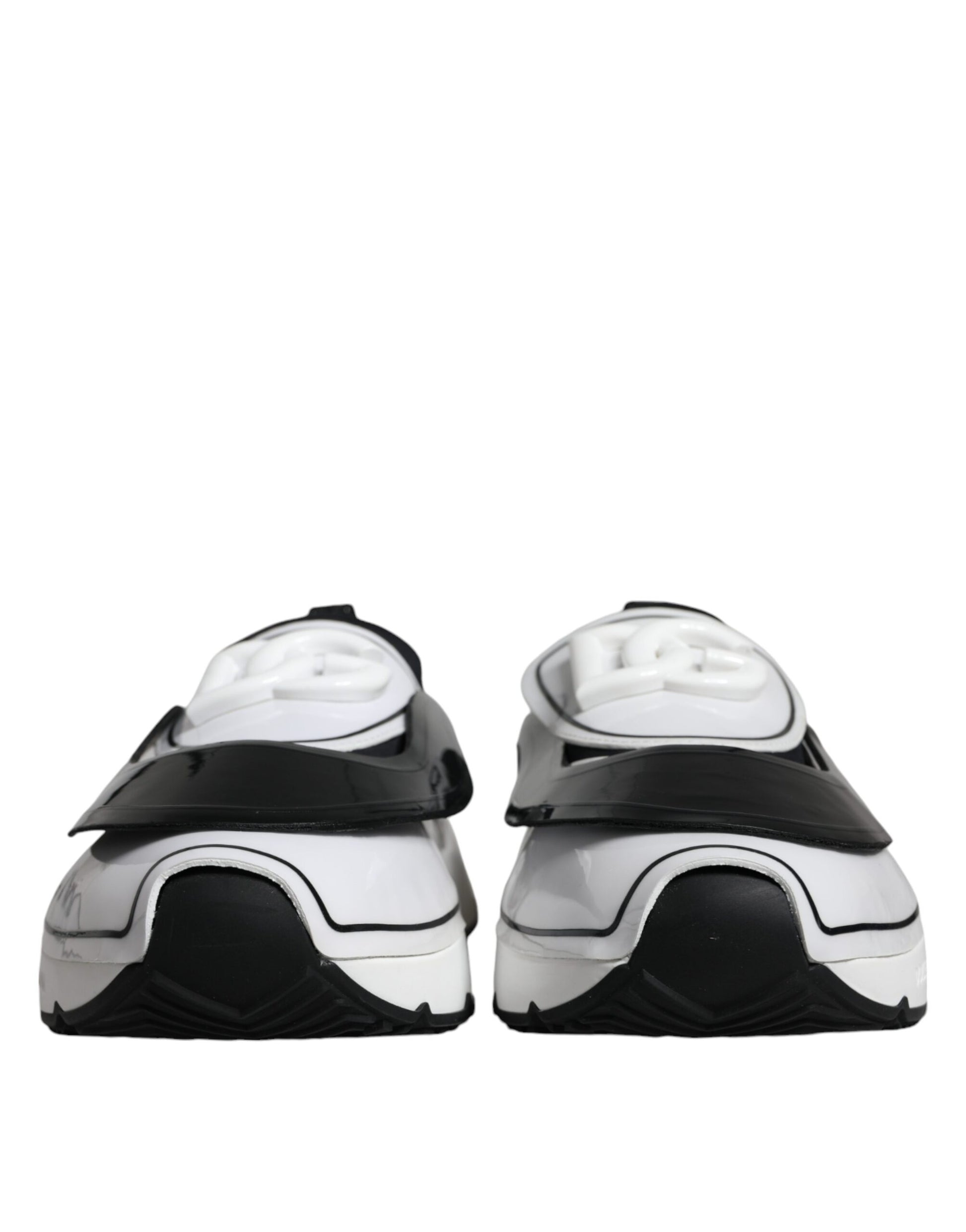 Dolce & Gabbana White Black Logo Plaque Daymaster Sneakers Shoes by Dolce & Gabbana