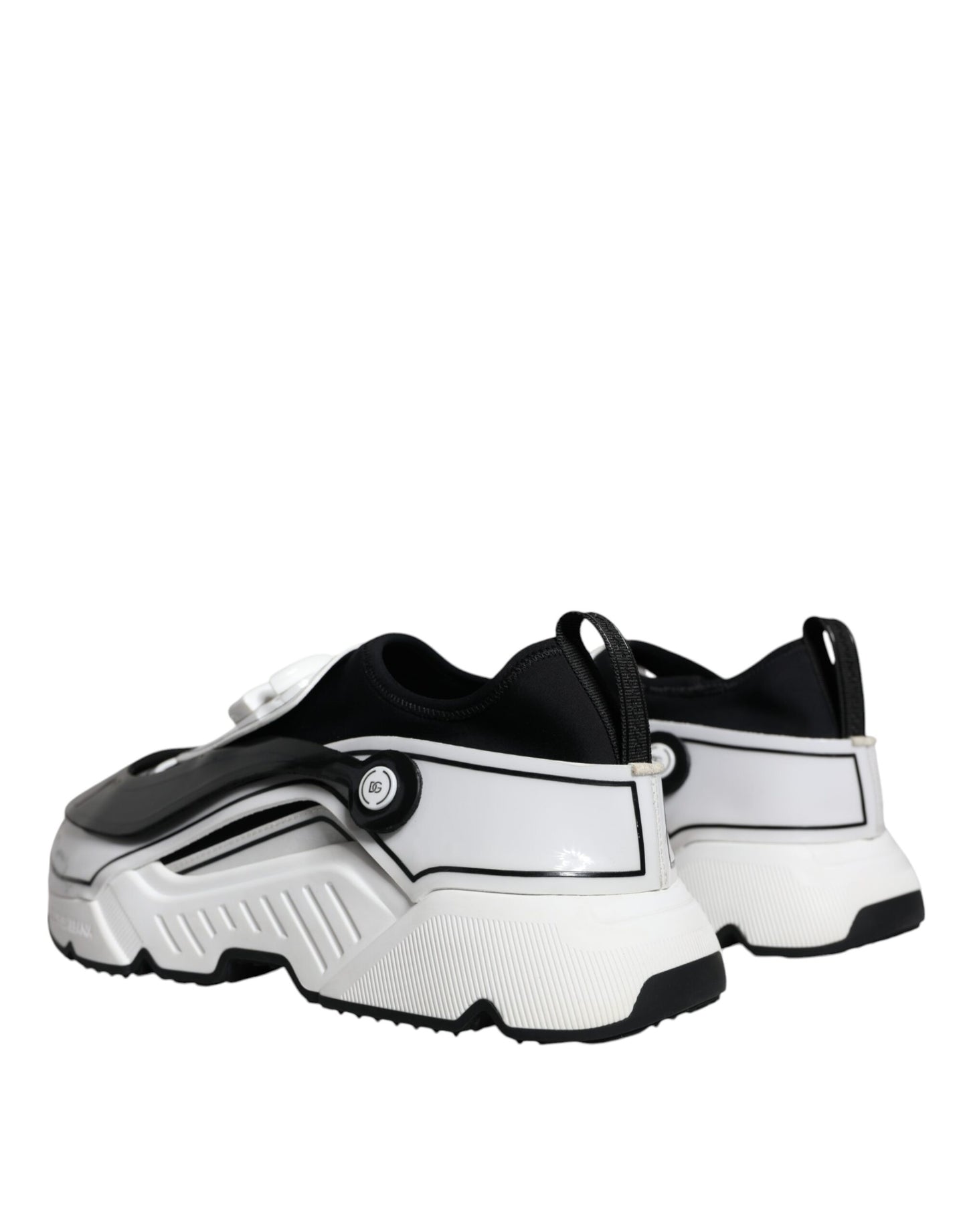 Dolce & Gabbana White Black Logo Plaque Daymaster Sneakers Shoes by Dolce & Gabbana