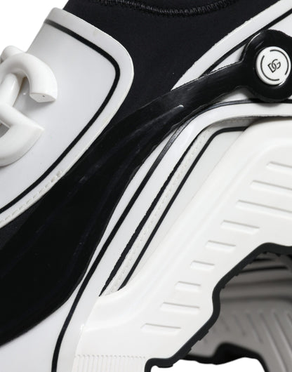 Dolce & Gabbana White Black Logo Plaque Daymaster Sneakers Shoes by Dolce & Gabbana