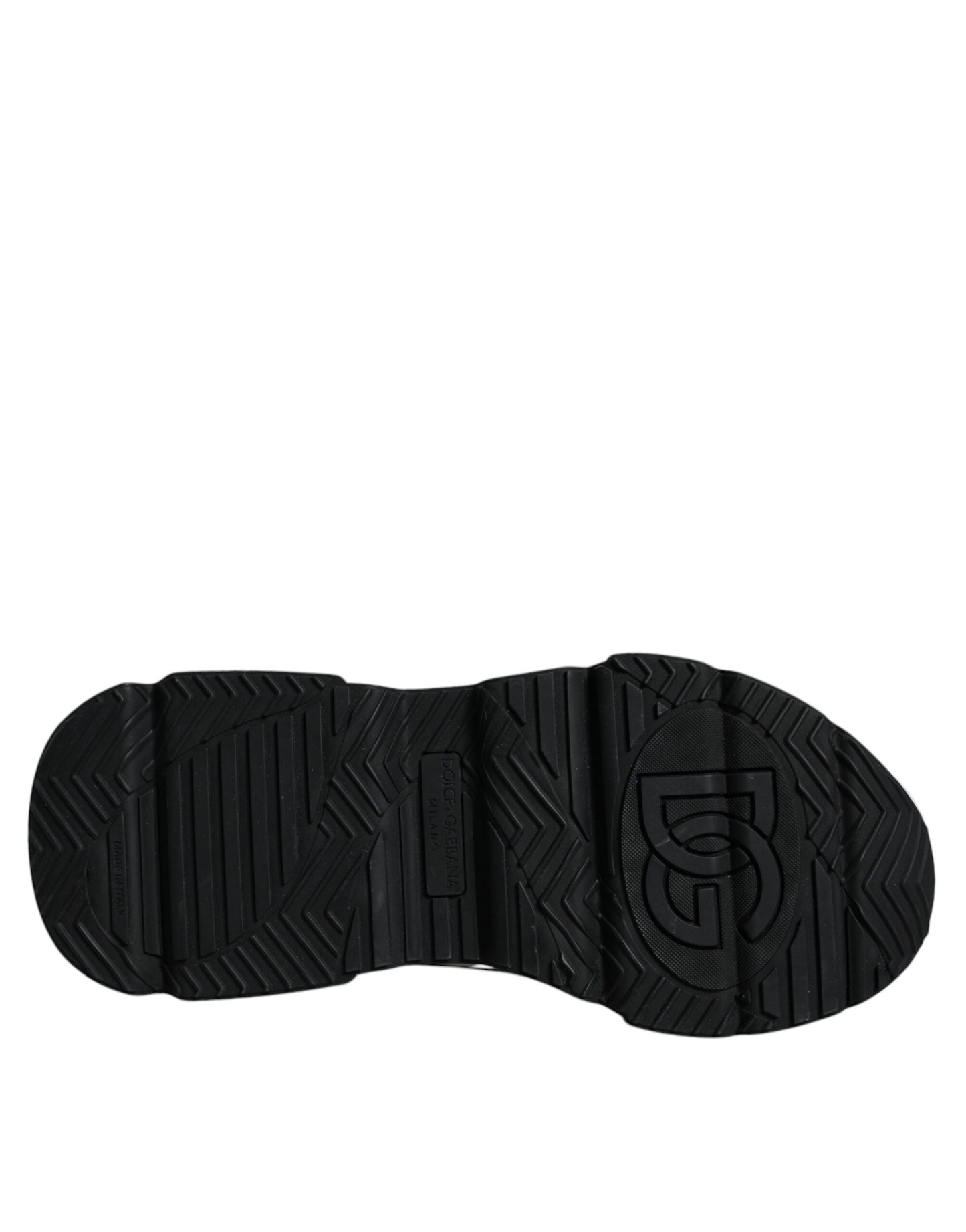 Dolce & Gabbana White Black Logo Plaque Daymaster Sneakers Shoes by Dolce & Gabbana
