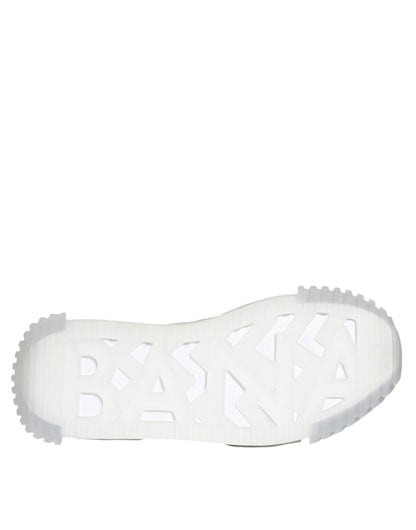 Dolce & Gabbana Silver Black Nylon NS1 Low Top Sneakers Shoes by Dolce & Gabbana