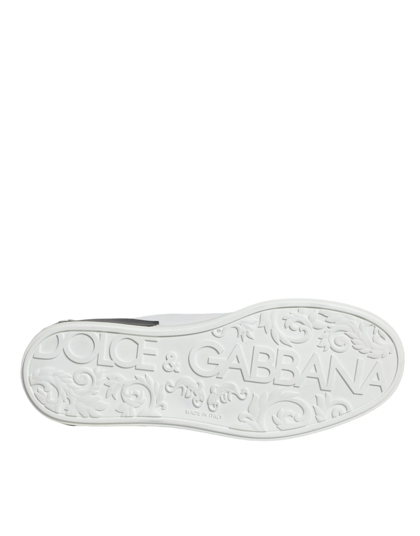Dolce & Gabbana Black Leather Logo Portofino Sneaker Shoes by Dolce & Gabbana