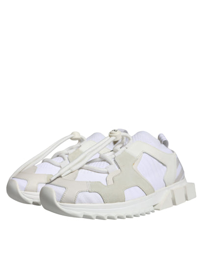 Dolce & Gabbana White Mesh Sorrento Trekking Sneakers Shoes by Dolce & Gabbana