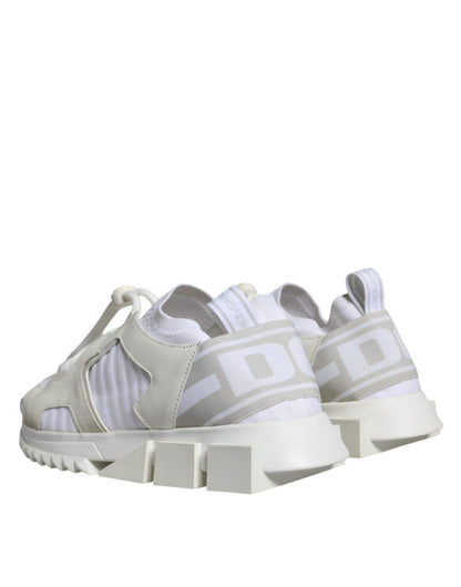 Dolce & Gabbana White Mesh Sorrento Trekking Sneakers Shoes by Dolce & Gabbana