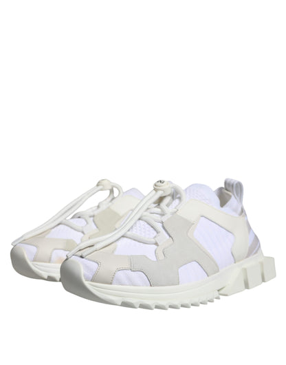 Dolce & Gabbana White Mesh Sorrento Trekking Sneakers Shoes by Dolce & Gabbana