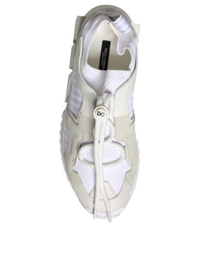 Dolce & Gabbana White Mesh Sorrento Trekking Sneakers Shoes by Dolce & Gabbana