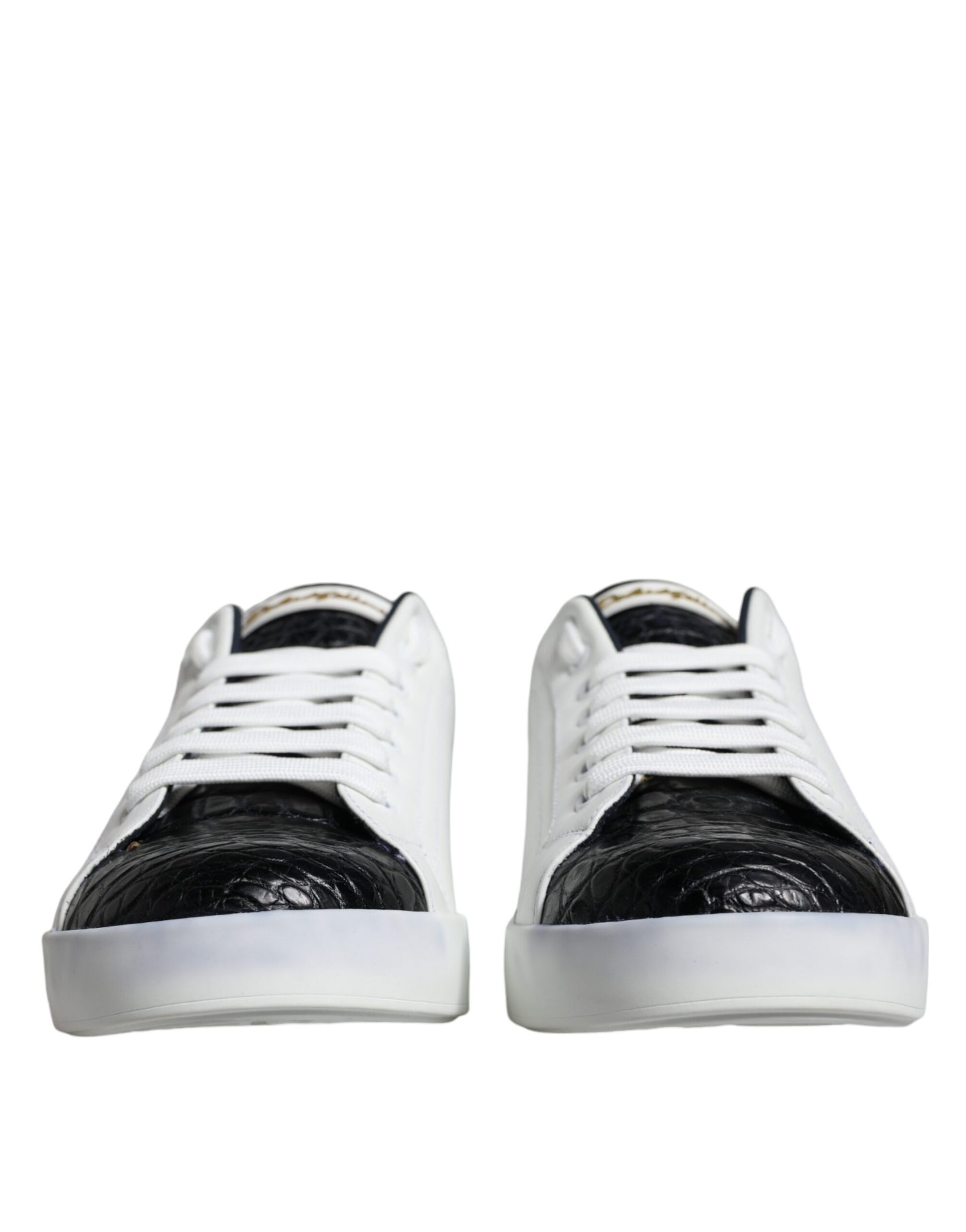 Dolce & Gabbana White Leather Logo Portofino Sneaker Shoes by Dolce & Gabbana