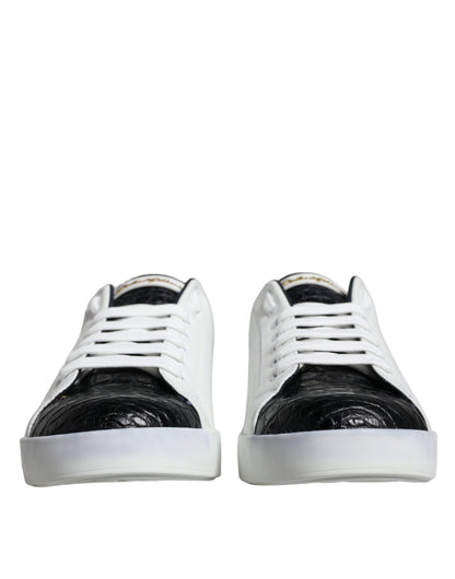 Dolce & Gabbana White Leather Logo Portofino Sneaker Shoes by Dolce & Gabbana