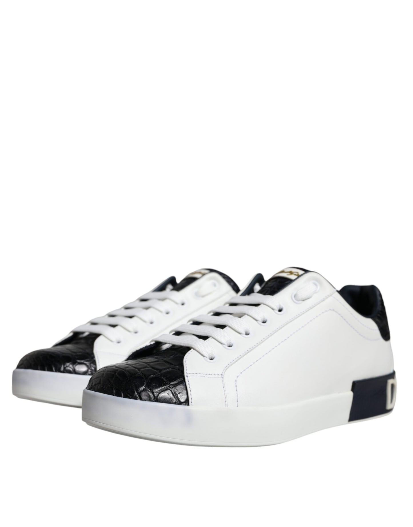 Dolce & Gabbana White Leather Logo Portofino Sneaker Shoes by Dolce & Gabbana