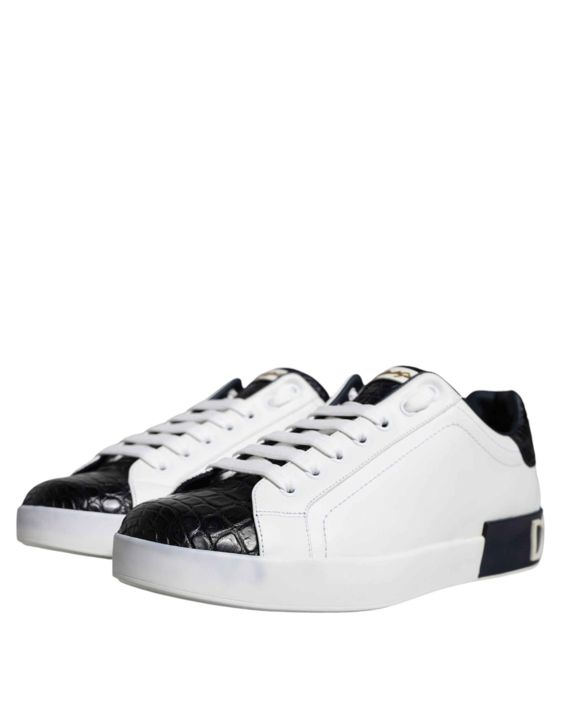 Dolce & Gabbana White Leather Logo Portofino Sneaker Shoes by Dolce & Gabbana
