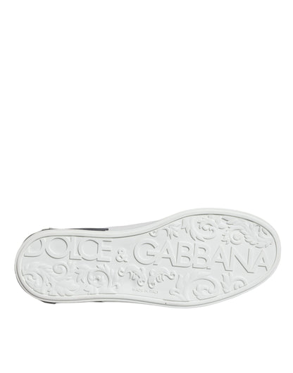 Dolce & Gabbana White Leather Logo Portofino Sneaker Shoes by Dolce & Gabbana