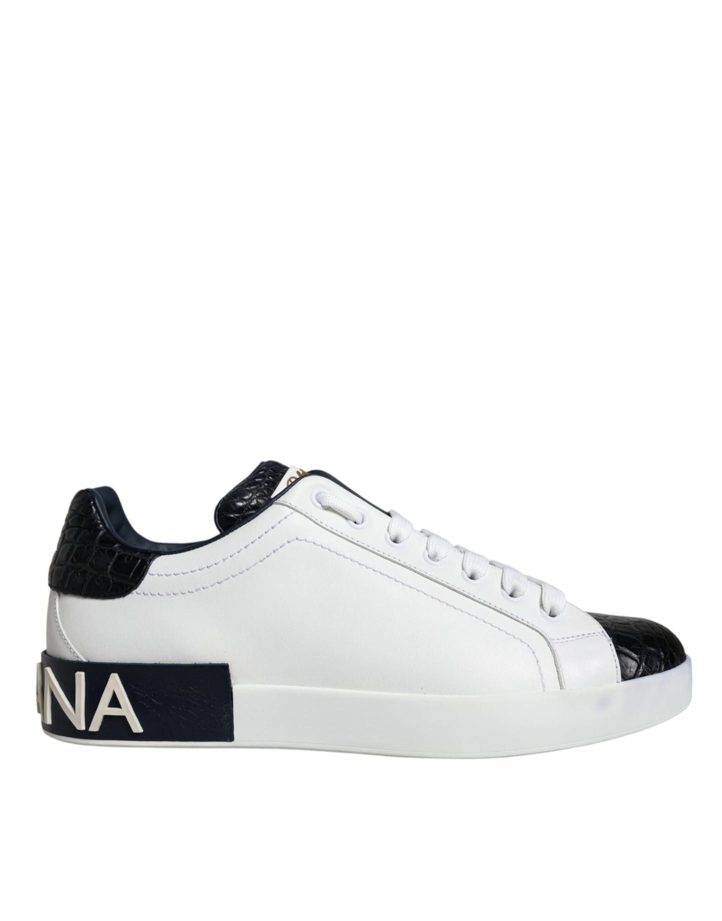 Dolce & Gabbana White Leather Logo Portofino Sneaker Shoes by Dolce & Gabbana