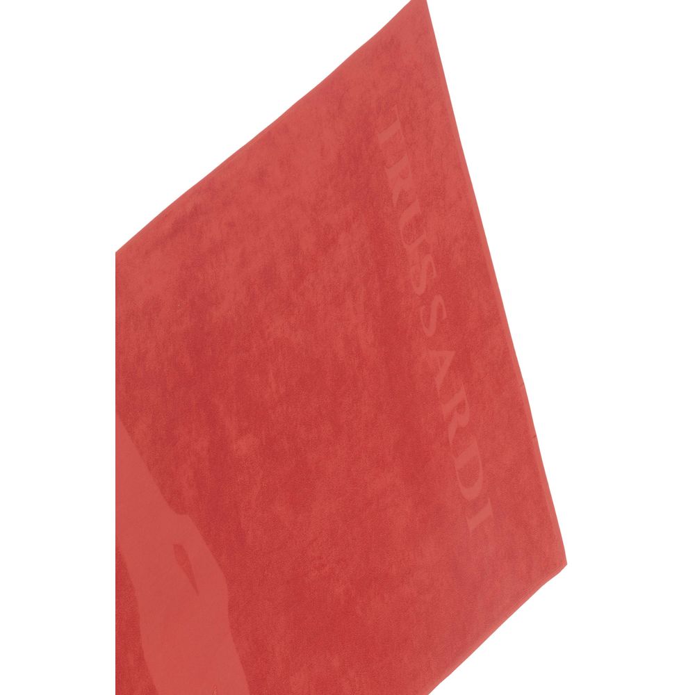Serviette de plage Trussardi Beachwear en coton rouge pour homme