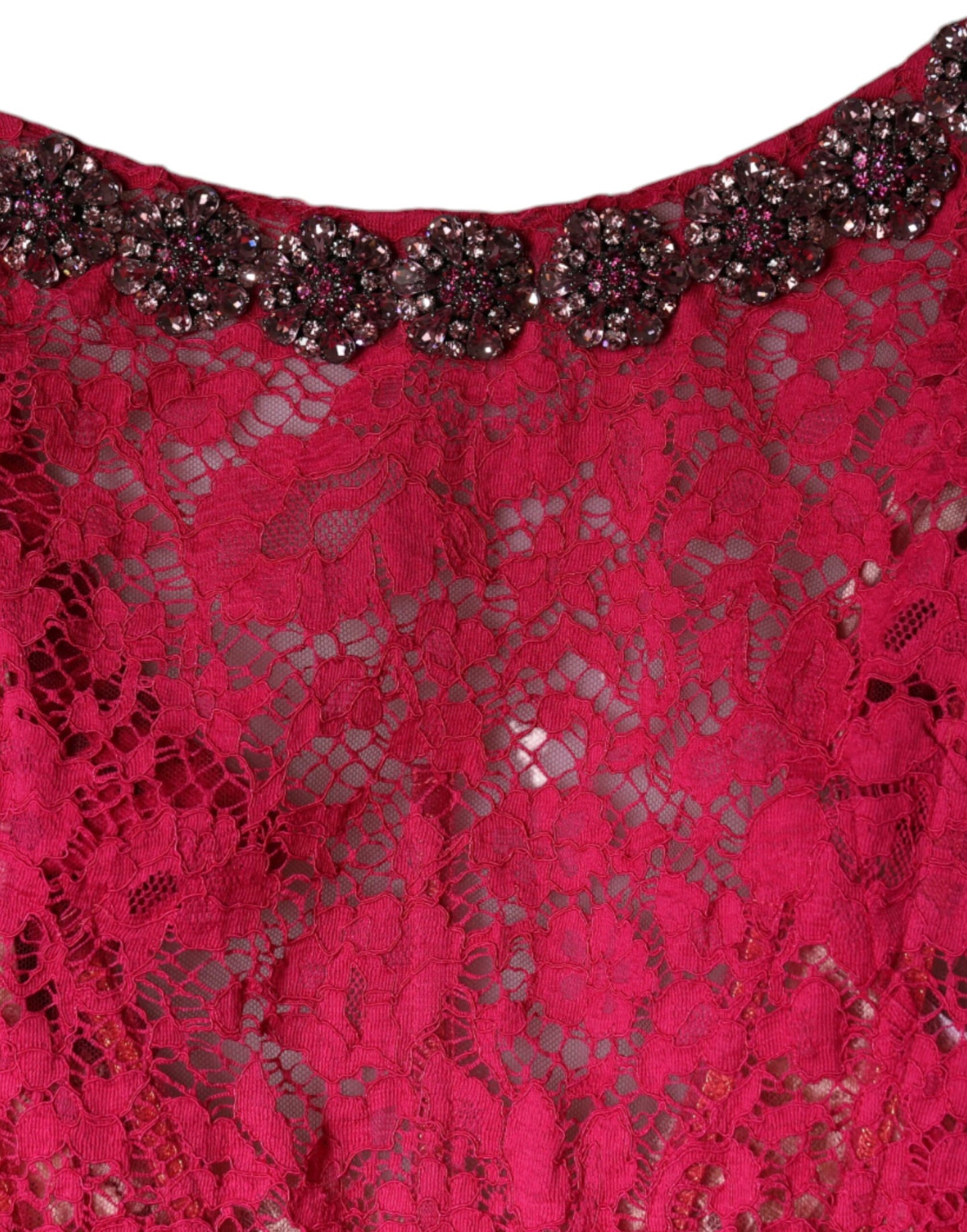 Dolce & Gabbana Pink Lace Crystal Sheath Long Gown Dress by Dolce & Gabbana