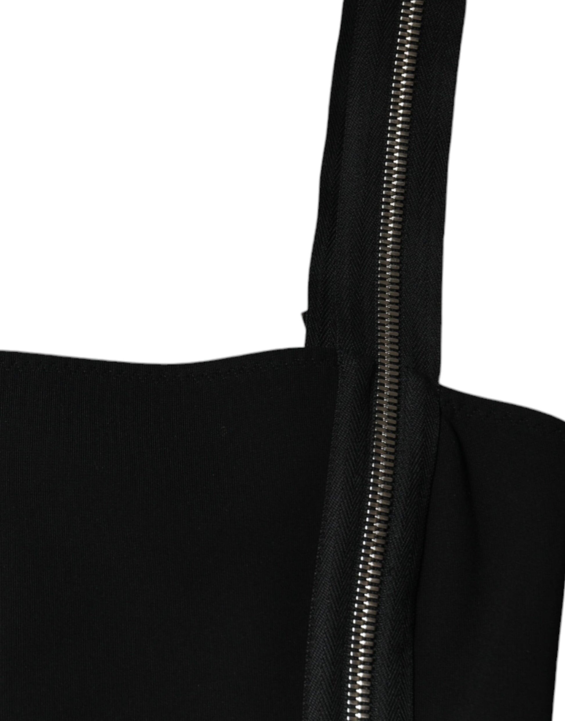 Dolce & Gabbana Black Zipper Bodycon Sheath Midi Dress by Dolce & Gabbana