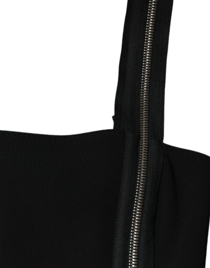 Dolce & Gabbana Black Zipper Bodycon Sheath Midi Dress by Dolce & Gabbana
