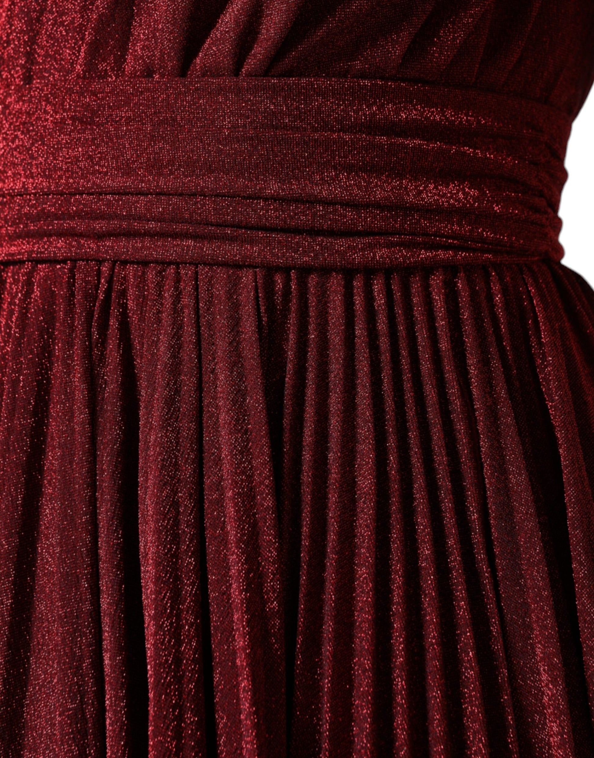 Dolce & Gabbana Red One Shoulder Pleated A-line Mini Dress by Dolce & Gabbana
