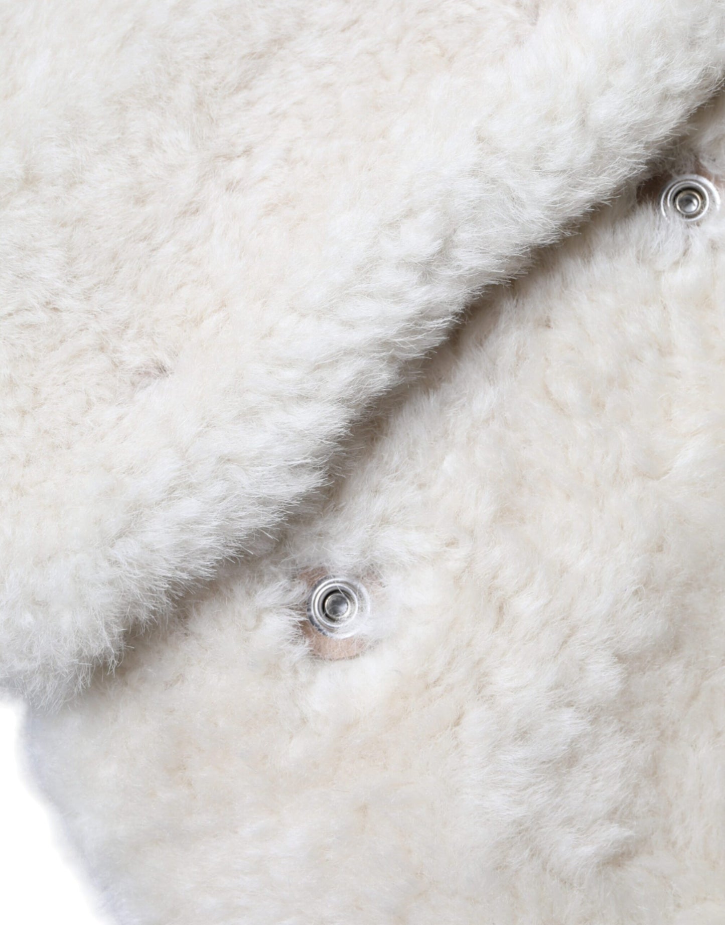 Veste en cuir et peau lainée Burberry WARRENFORD blanche