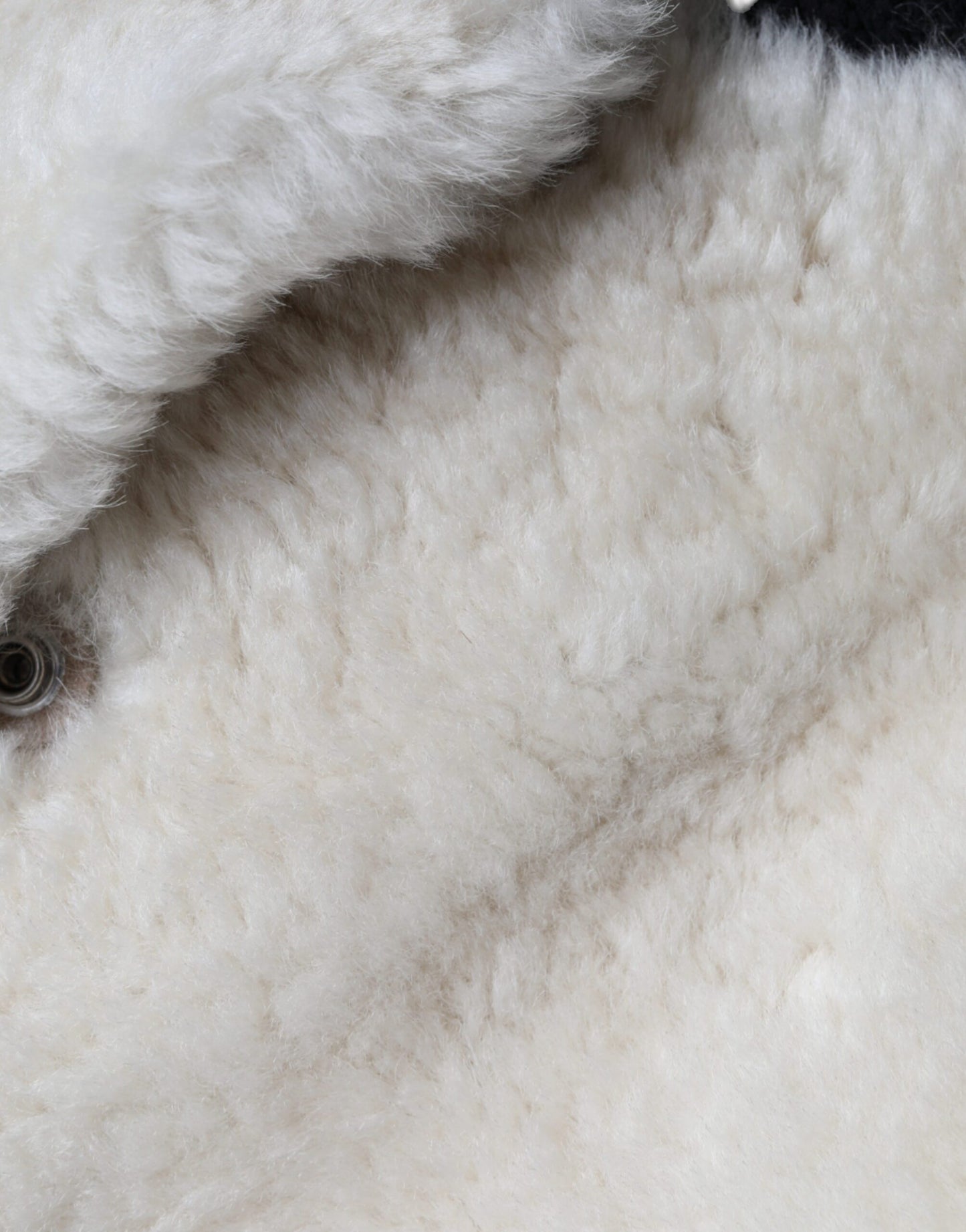 Veste en cuir et peau lainée Burberry WARRENFORD blanche