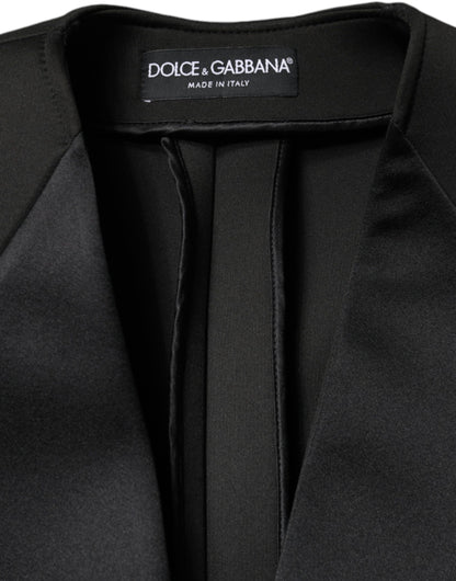 Dolce &amp; Gabbana Veste manteau croisée en polyester noir