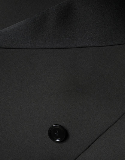 Dolce &amp; Gabbana Veste manteau croisée en polyester noir