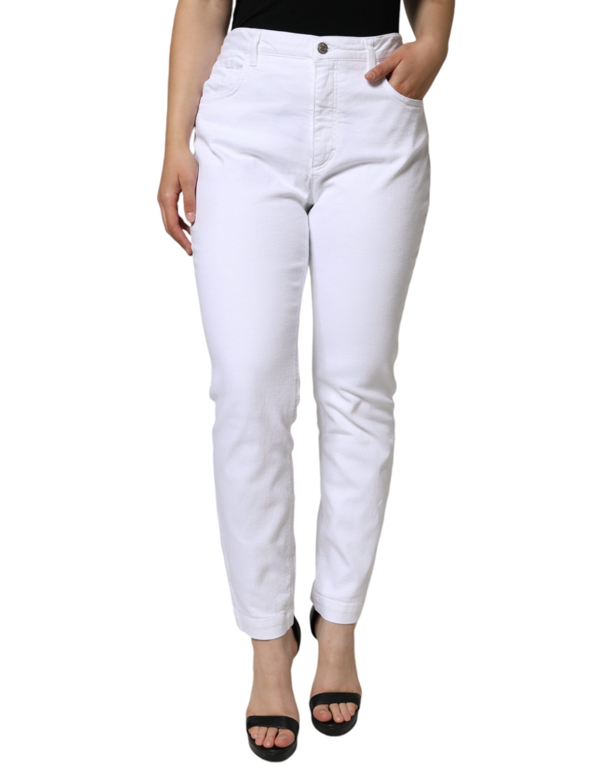 Dolce & Gabbana White Cotton Stretch AUDREY Skinny Jeans by Dolce & Gabbana