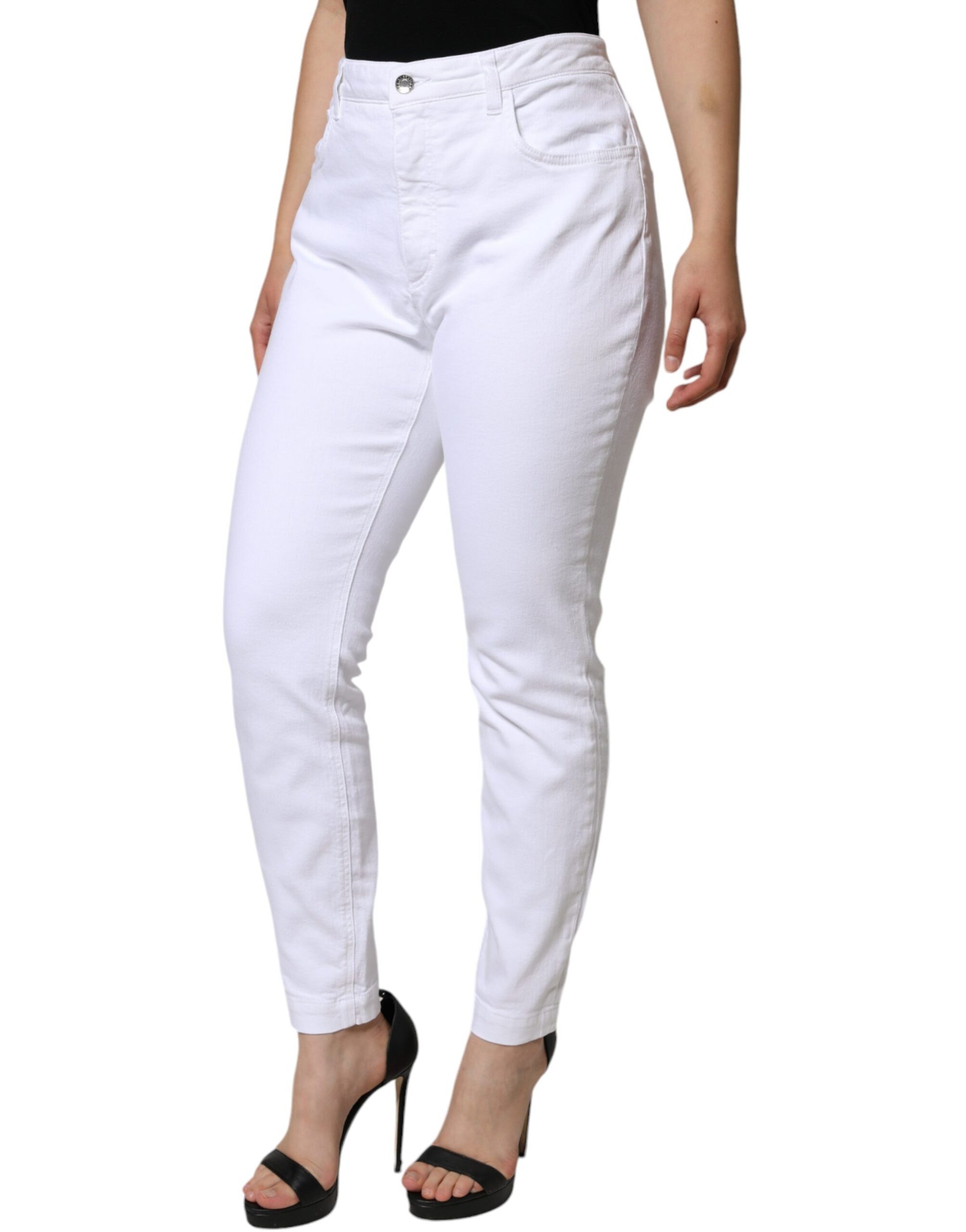 Dolce & Gabbana White Cotton Stretch AUDREY Skinny Jeans by Dolce & Gabbana