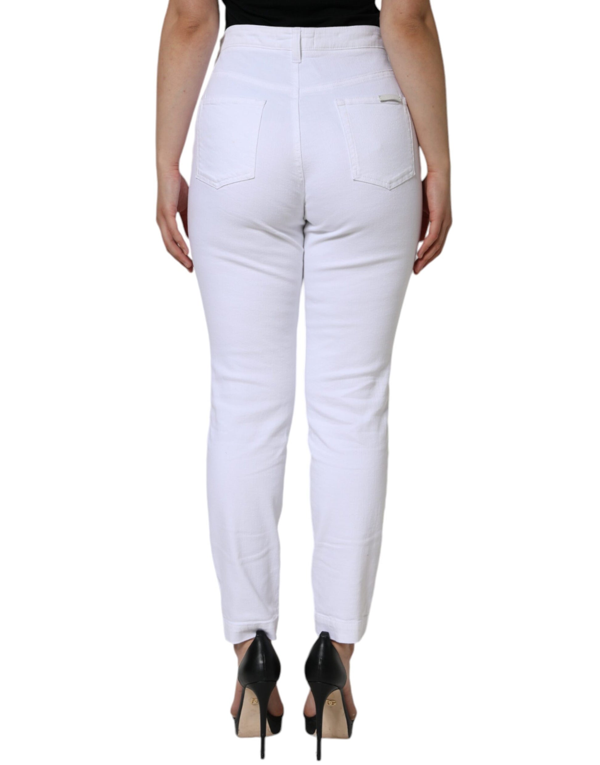 Dolce & Gabbana White Cotton Stretch AUDREY Skinny Jeans by Dolce & Gabbana
