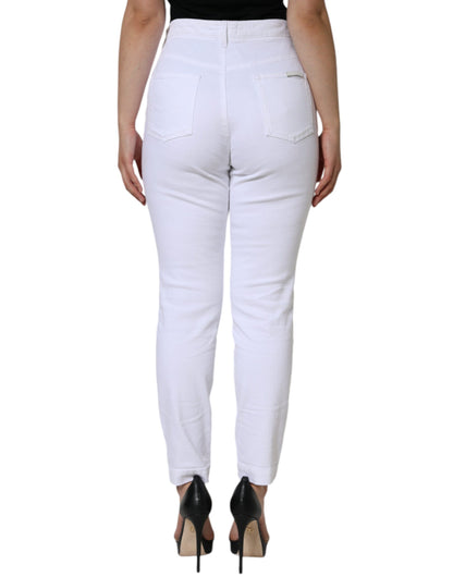 Dolce & Gabbana White Cotton Stretch AUDREY Skinny Jeans by Dolce & Gabbana